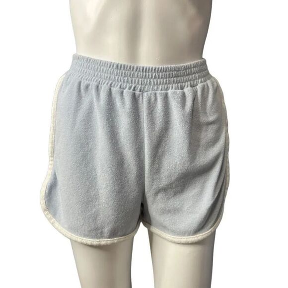 Wallflower Collared Terry Cloth Shorts Set Light Blue Size Small - Picture 3 of 4